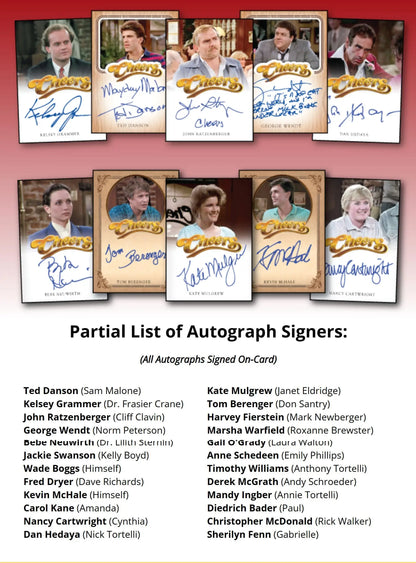 Cheers Premiere Edition autographed trading cards from Rittenhouse 2025 Hobby Box