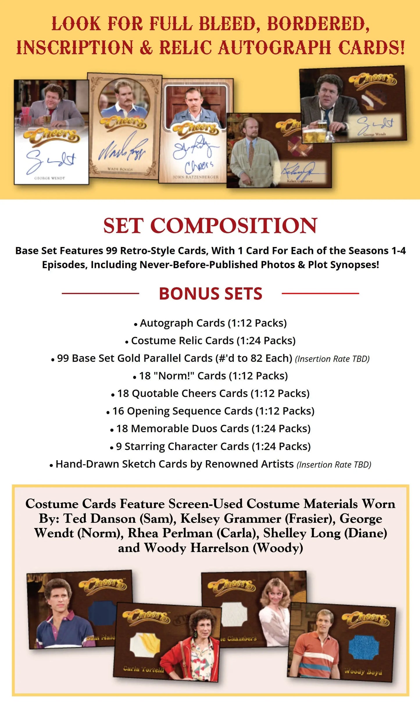 Cheers trading card advertisement for Rittenhouse 2025 Cheers Premiere Edition Hobby Box