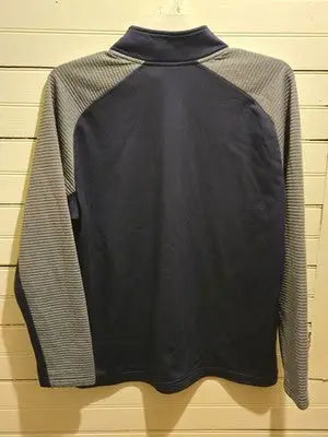 Rivalry Threads 91 Pullover Mens L Navy Gray Quarter Zip Athletic Top Logo - Apparel