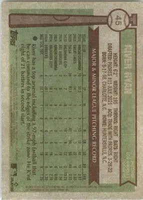 River Ryan - 2025 Topps Heritage - #45 - RC Baseball - Baseball Card Single