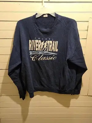 River Trail Classic Sweatshirt Mens Looks Like XL Navy no Tag Crewneck Graphic - Apparel