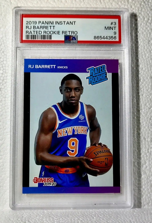 RJ Barrett 2019-20 Panini NBA Rated Rookie Retro Card 1/3431 PSA 9 MINT - Basketball Card Single
