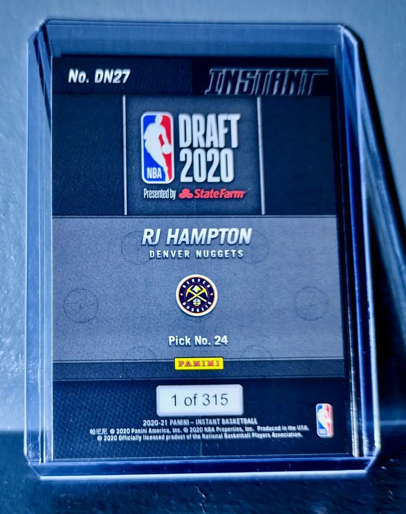 RJ Hampton 2020-21 Panini NBA Draft Night #27 Basketball Rookie Card 1 of 315 - Basketball Card Single