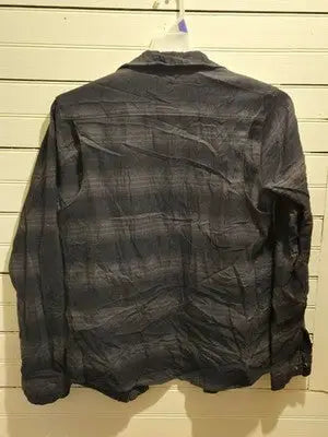 Roark Shirt Mens S Classic Fit Long Sleeve Button Snap Dark Grey Pattern Casual - Apparel