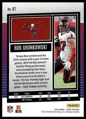 Rob Gronkowski 2022 Score #67 Tampa Bay Buccaneers - Football Card Single