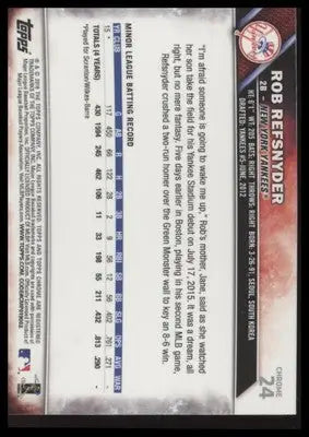 Rob Refsnyder Rookie 2016 Topps Chrome #24 New York Yankees
