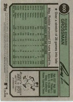 Robbie Grossman - 2023 Topps Heritage - #600 - Baseball - Baseball Card Single