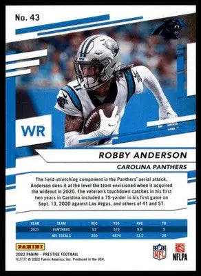 Robby Anderson 2022 Panini Prestige #43 Carolina Panthers - Football Card Single