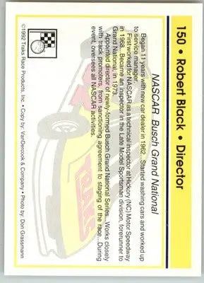 Robert Black - 1992 Traks - #150 - Racing - Racing Card Single