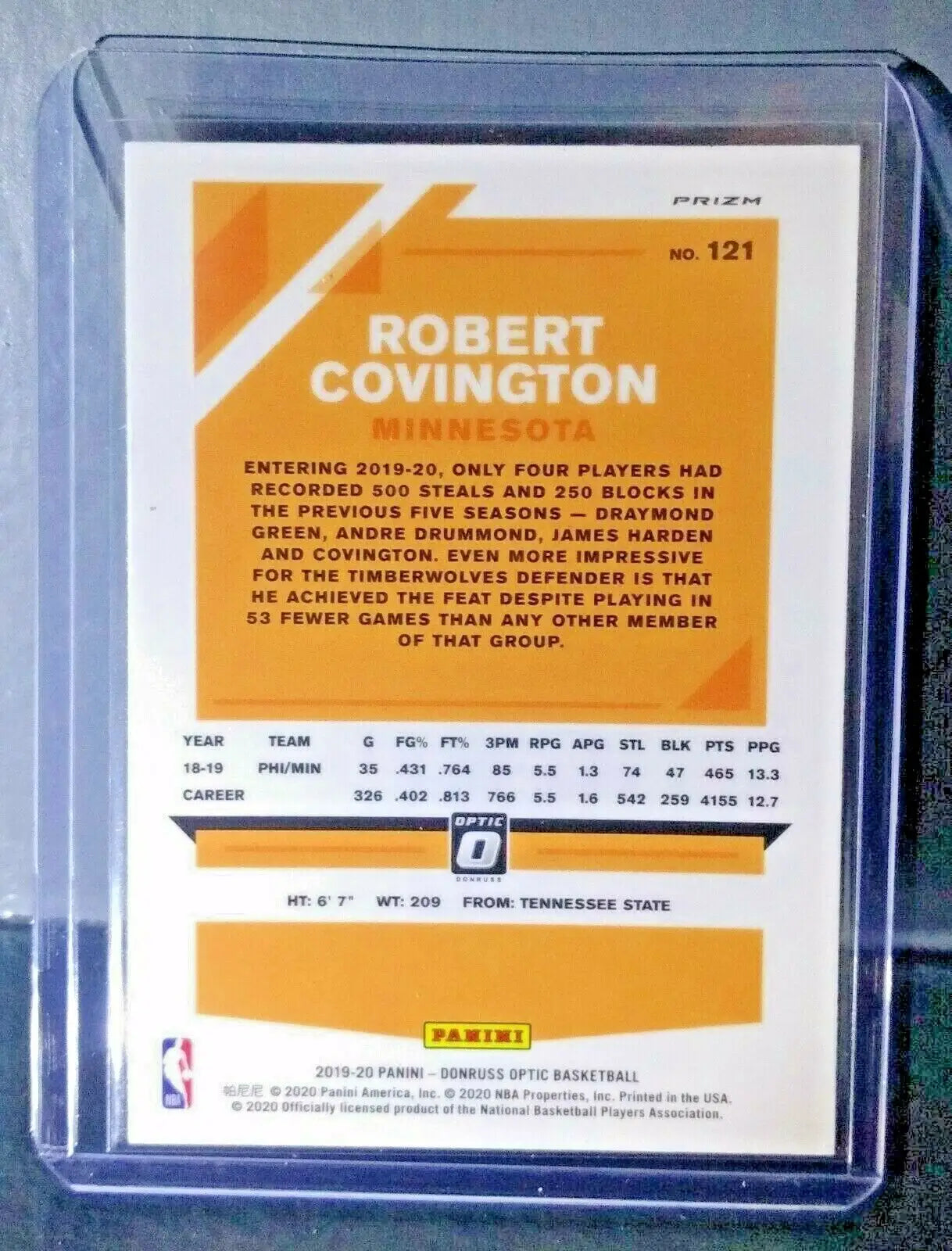 Robert Covington 2019-20 Panini Donruss Optic Prizm #121 Basketball Card - Basketball Card Single