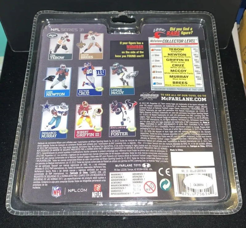 McFarlane NFL Series 31 action figure packaging for Robert Griffin RG3 White Variant