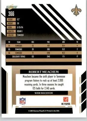 Robert Meachem - 2007 Score - #366 - Atomic RC Football - Football Card Single