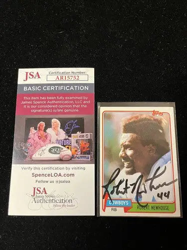 ROBERT NEWHOUSE Signed 1981 Topps #71 Cowboys Houston Cougars Autograph Auto JSA - Football Card Single