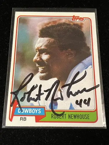 ROBERT NEWHOUSE Signed 1981 Topps #71 Cowboys Houston Cougars Autograph Auto JSA - Football Card Single