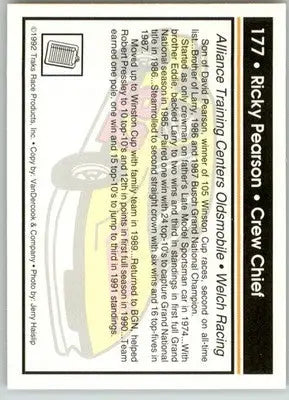 Robert Pressley / Ricky Pearson - 1992 Traks - #177 - Racing - Racing Card Single