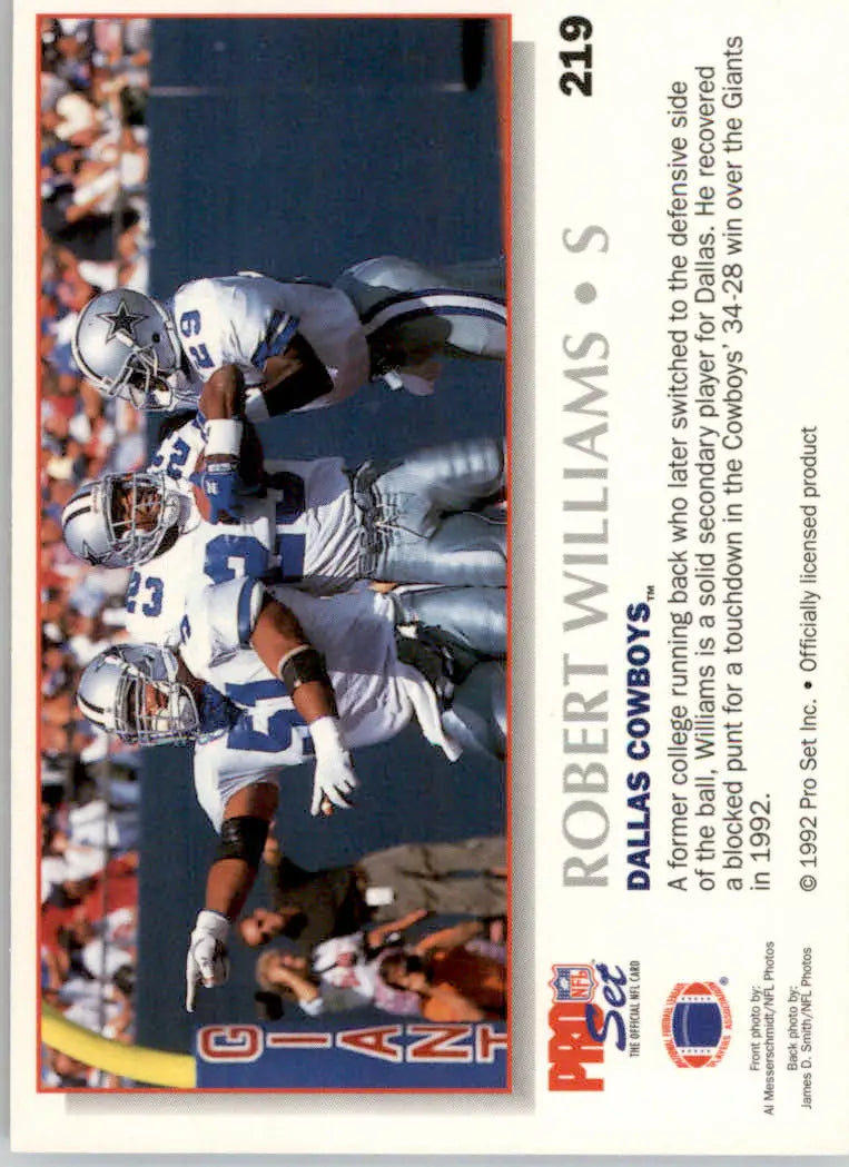 Robert Williams - 1992 Pro Set Power - #219 - RC Football - Football Card Single