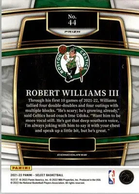 Robert Williams III - 2021-22 Panini Select - #44 - Blue Prizms Basketball - Basketball Card Single