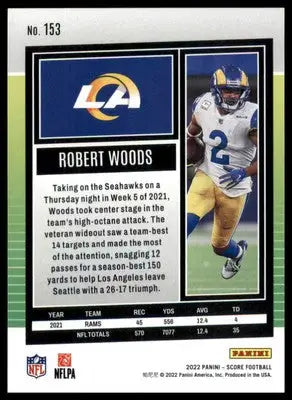 Robert Woods 2022 Score #153 Los Angeles Rams