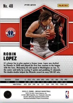 Robin Lopez - 2020-21 Panini Mosaic - #48 - Mosaic Green Basketball - Basketball Card Single