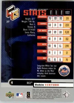 Robin Ventura - 1999 Upper Deck HoloGrFX - #37 - Baseball - Baseball Card Single