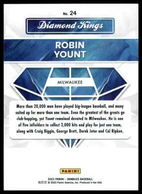 Robin Yount 2023 Donruss #24 Milwaukee Brewers - Baseball Card Single