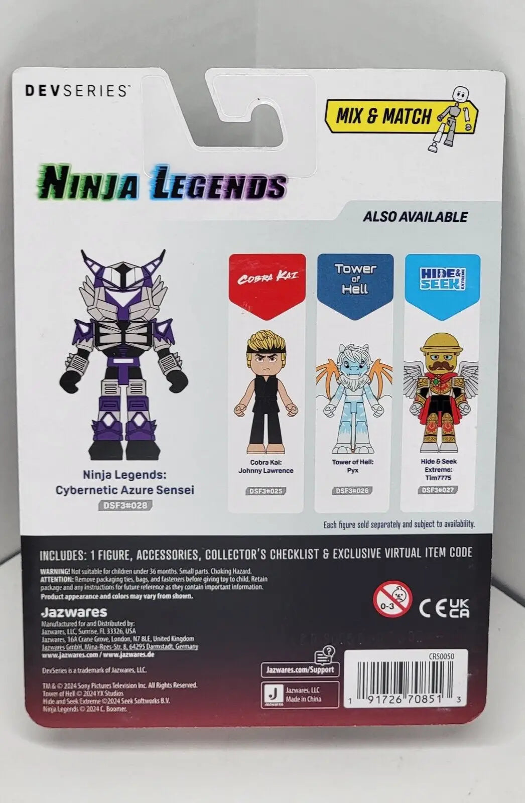 Roblox Ninja Legends Cybernetic Azure Sensei 3in Figure w/ Virtual Item Code NIP - Action Figure & Toy