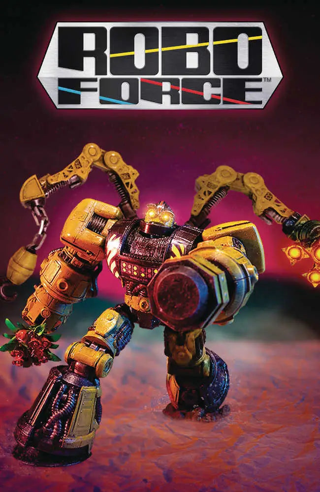 Colorful robotic figure with arms and ROBO FORCE logo for Roboforce #2 Cover C Toy Variant