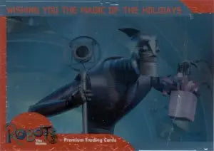Robotic figure with round eye holding watering can in Robots The Movie trading card