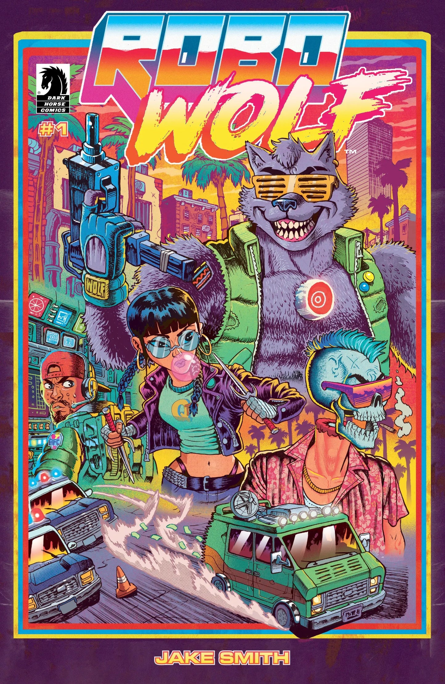 Comic book cover of Robowolf #1 by Jake Smith featuring Robo Wolf artwork