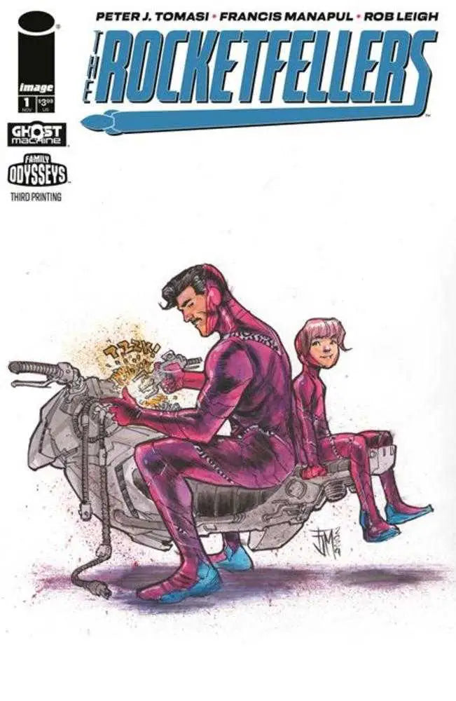 Comic book cover of Rocketfellers 3rd Printing featuring cosmic time-travel by Francis Manapul