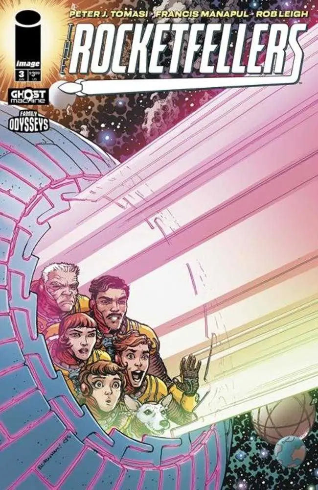 Rocketfellers comic book cover featuring bounty hunter art by Chris Burnham and Brian Reber variant