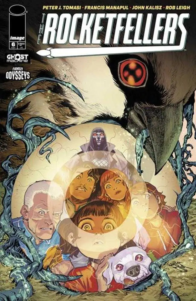 Comic book cover of Rocketfellers #6 by Francis Manapul featuring a mysterious floating story arc