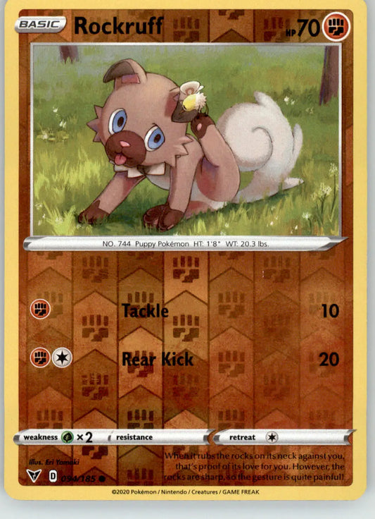 Rockruff - Vivid Voltage - 094/185 - Reverse Holo LP Pokemon - Pokémon Card Single