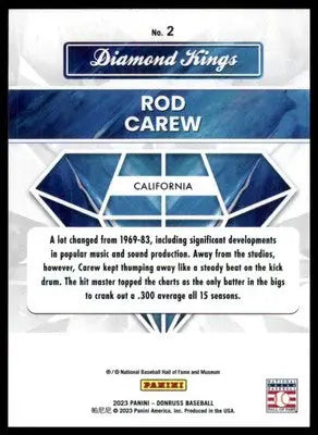 Rod Carew 2023 Donruss #2 California Angels - Baseball Card Single