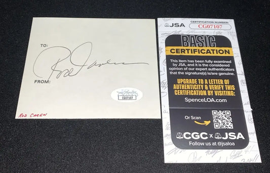 Rod Carew SIGNED 3x4 Cut Signature Twins Angels HOF - JSA Auto - Sports Memorabilia