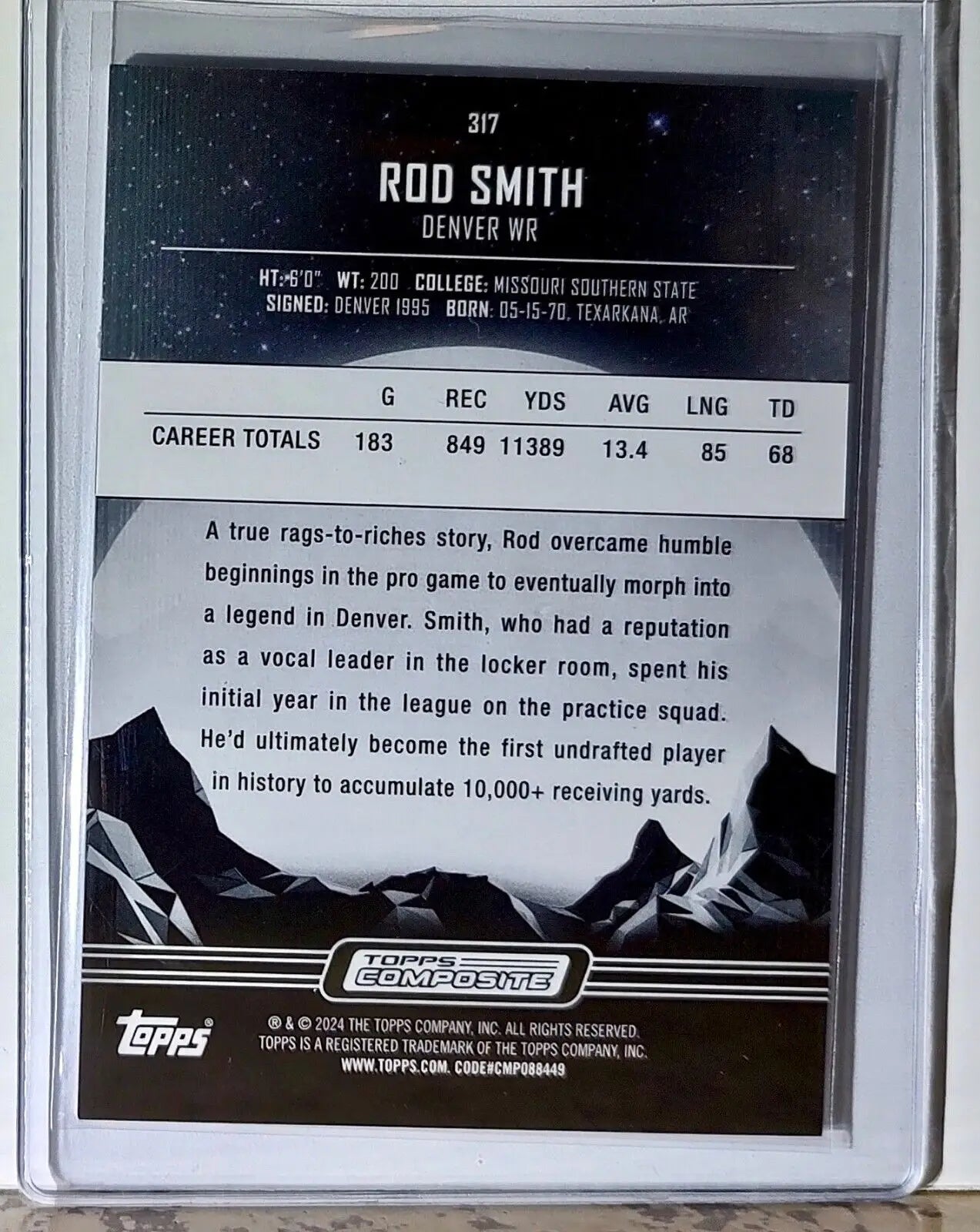 Rod Smith 2023 Topps Midnight NFL #317 Football Card Denver Broncos - Football Card Single