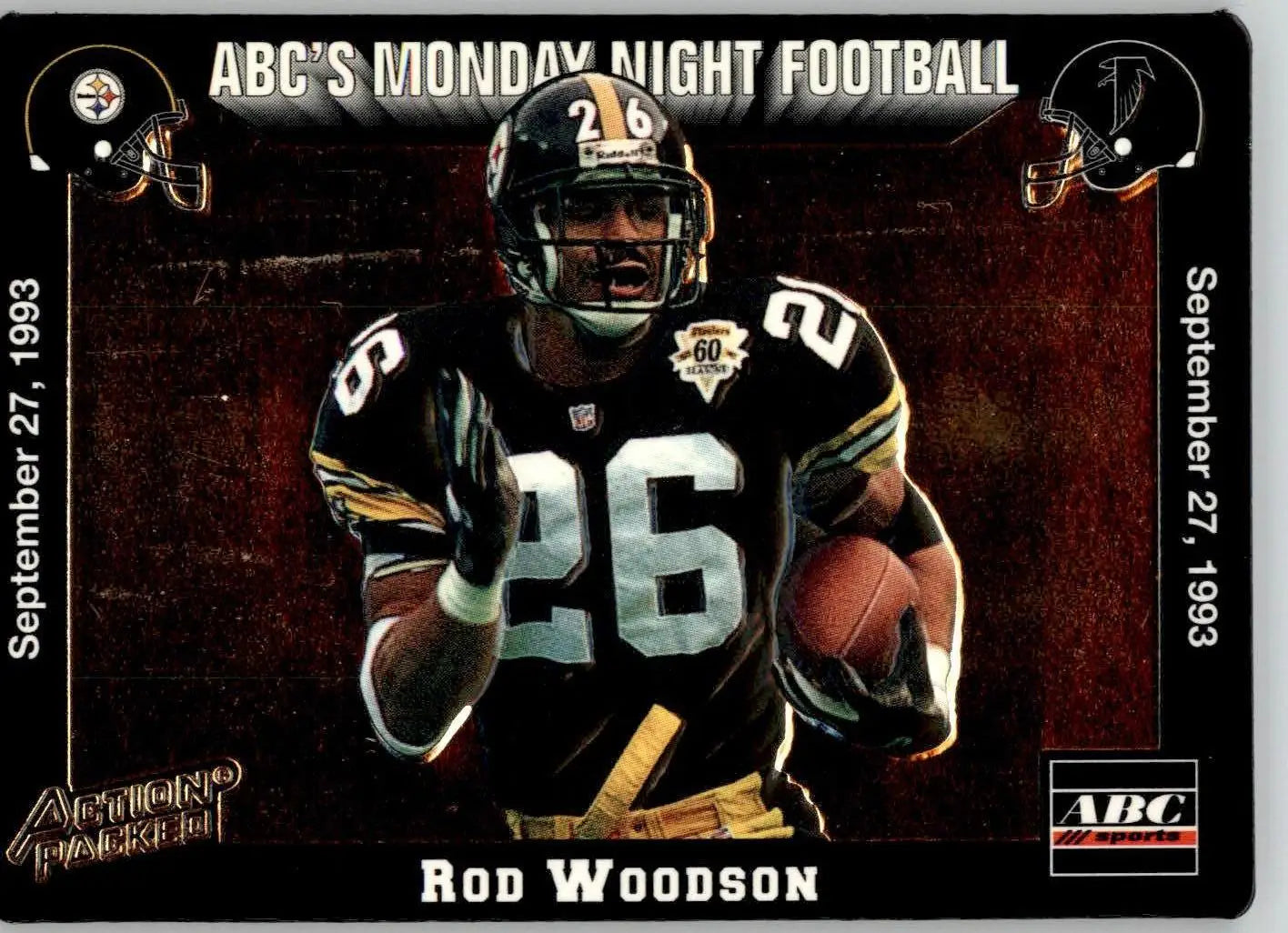 Rod Woodson - 1993 Action Packed Monday Night Football - #13 - Football - Football Card Single