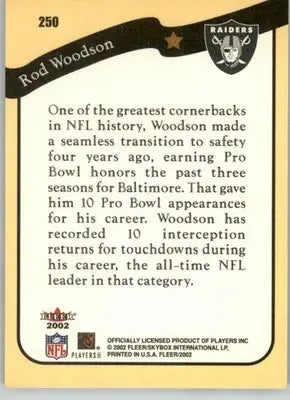 Rod Woodson - 2002 Fleer - #250 - Football - Football Card Single