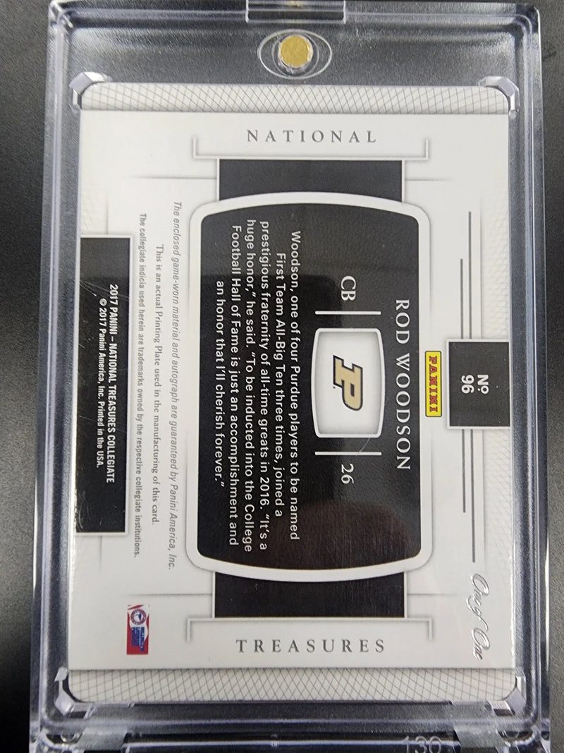 Rod Woodson 2017 Panini National Collegiate Printing Plate Jersey Auto #1/1 - Football Card Single