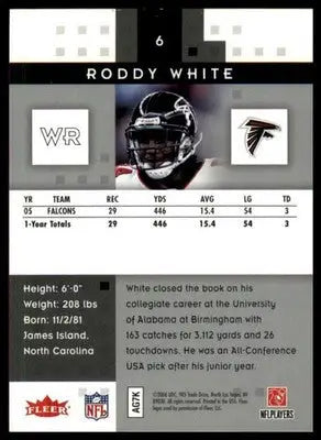 Roddy White 2006 Fleer Hot Prospects #6 Atlanta Falcons