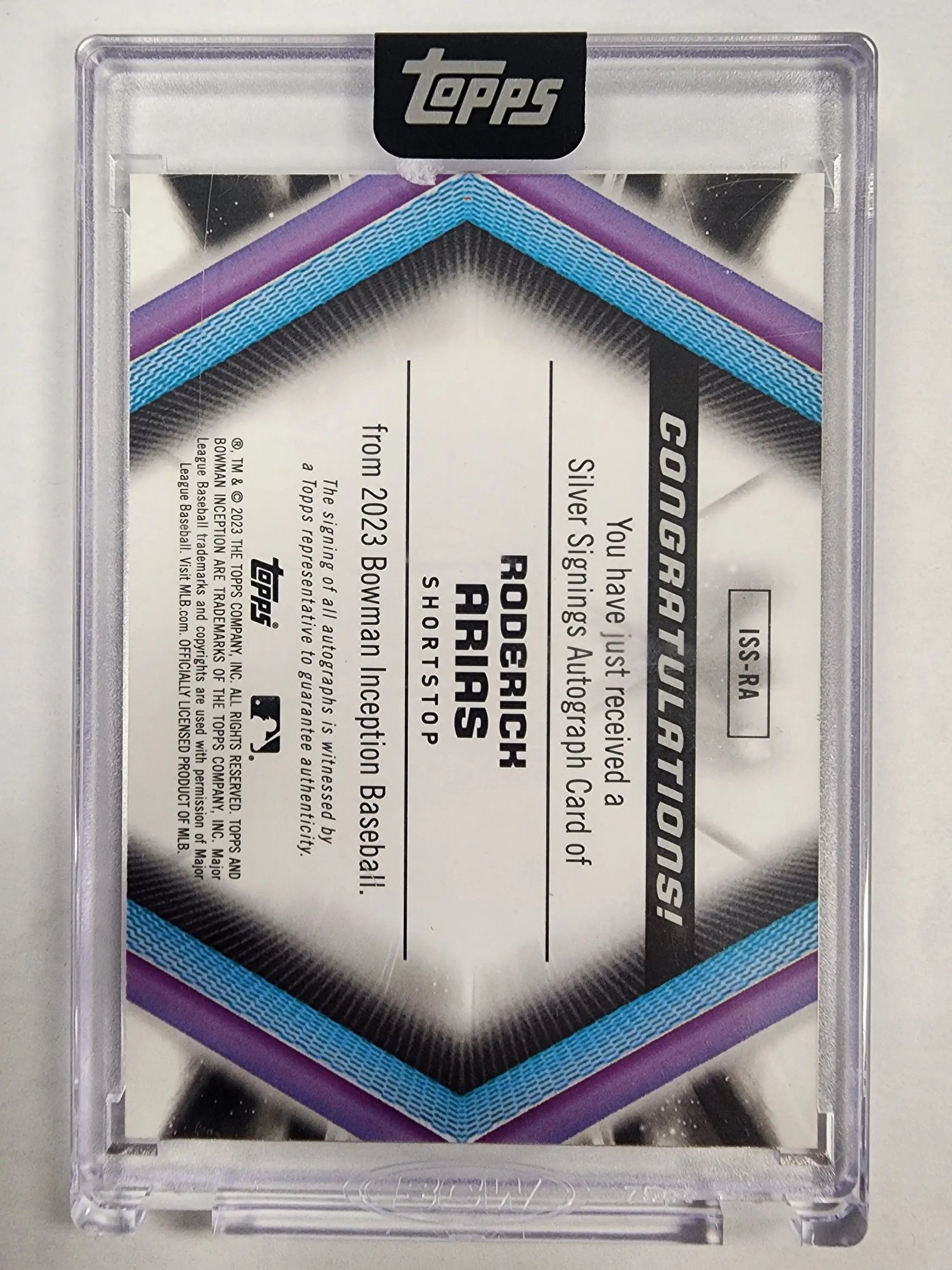 Roderick Arias 2023 Bowman Inception Silver Signings Gold Inscription Auto #1/1 - Baseball Card Single
