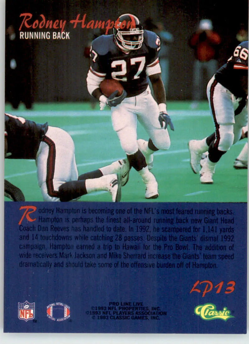 Rodney Hampton - 1993 Pro Line Live - #LP13 - Limited Prints Football