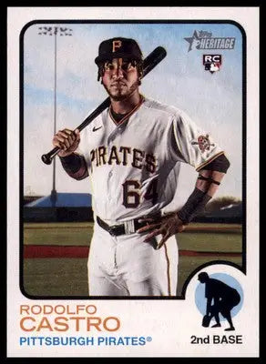 Rodolfo Castro Rookie 2022 Topps Heritage #165 Pittsburgh Pirates - Baseball Card Single