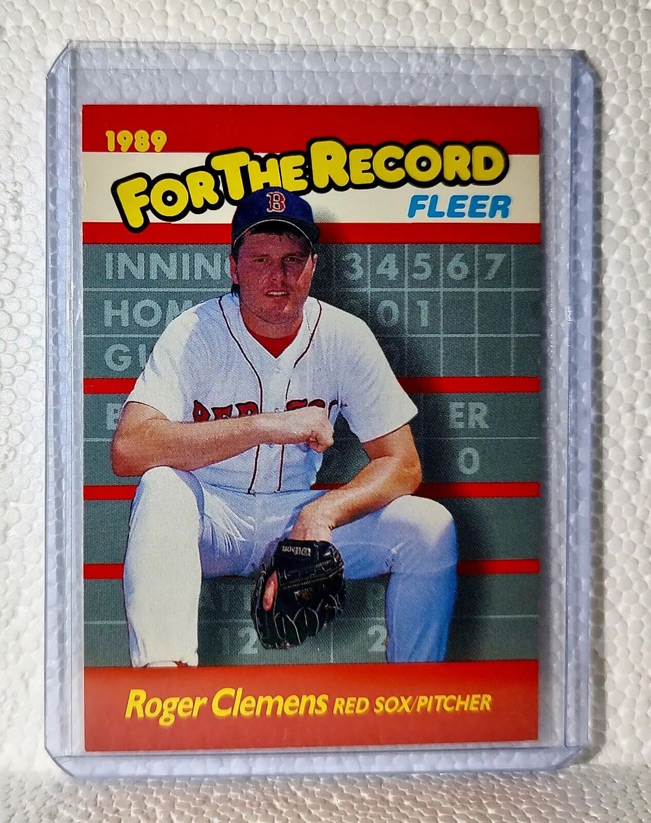 Roger Clemens 1989 Fleer MLB #2 For The Record Baseball Card Boston Red Sox