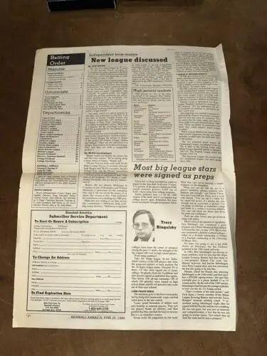 Folded newspaper page featuring Roger Clemens and Greg Swindell from June 25, 1988