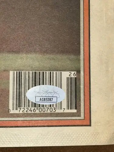Bar code with authentication sticker for Roger Clemens Greg Swindell signed baseball