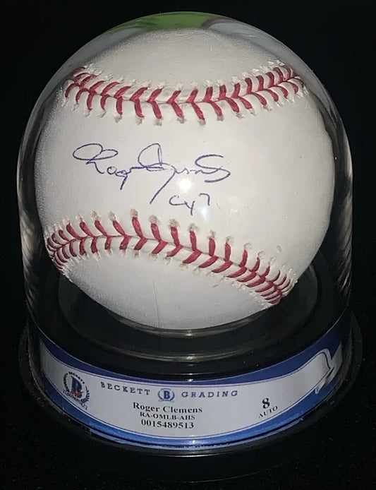 Roger Clemens Signed Rawlings Official MLB Baseball Cy7 BAS Encapsulated Grade 8 - Sports Memorabilia