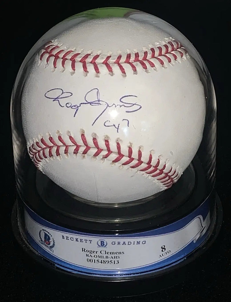 Roger Clemens Signed Rawlings Official MLB Baseball Cy7 BAS Encapsulated Grade 8 - Sports Memorabilia