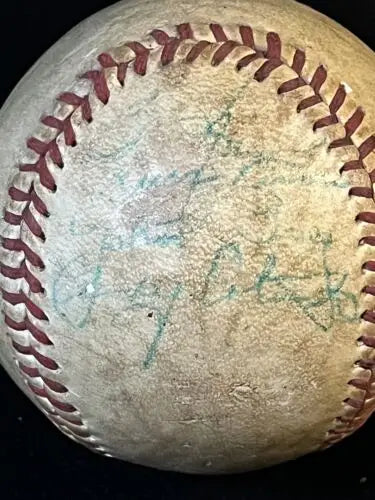 Signed Roger Maris baseball on display stand from Cleveland Indians, with JSA authentication