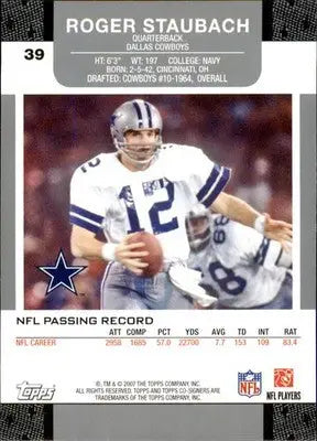 Roger Staubach - 2007 Topps Co-Signers - #39 - Football - Football Card Single